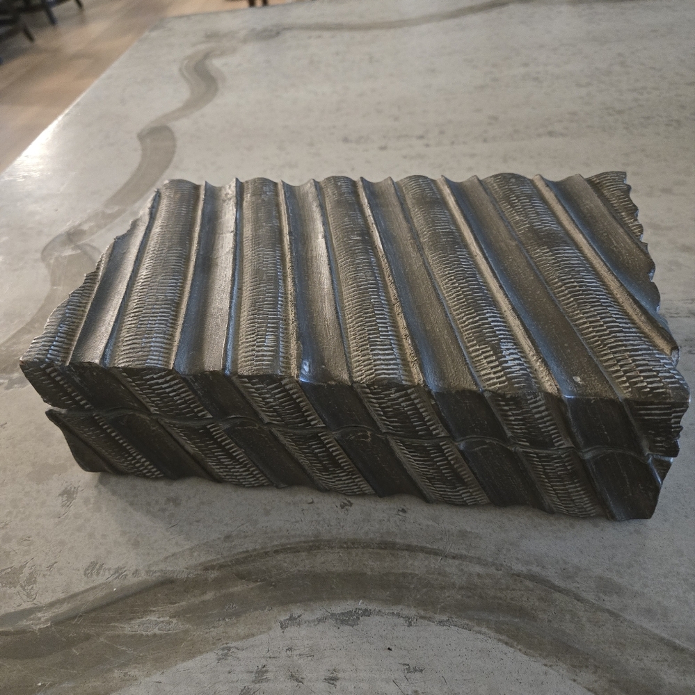 Studio A Home Handmade Wood Carved Box. NWOT